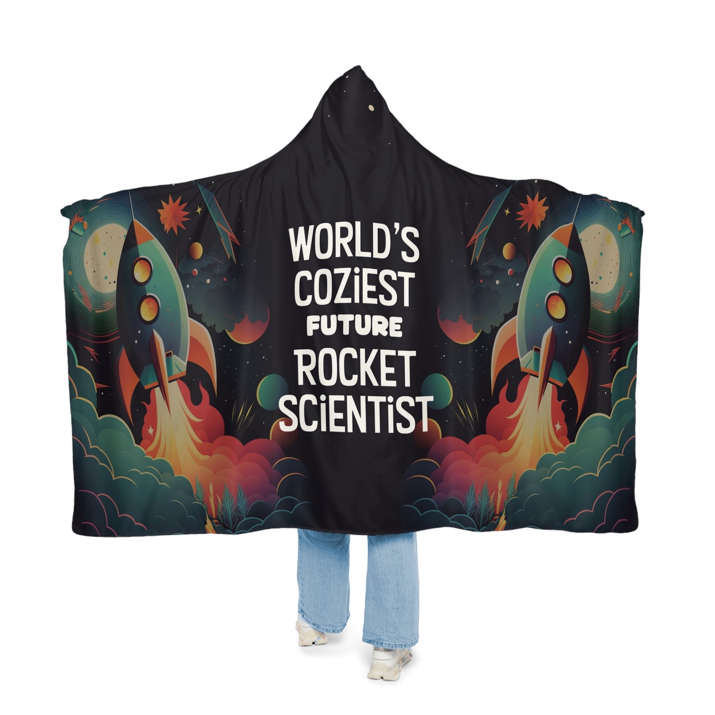 World's Coziest Future Rocket Scientist Hooded Snuggle Blanket