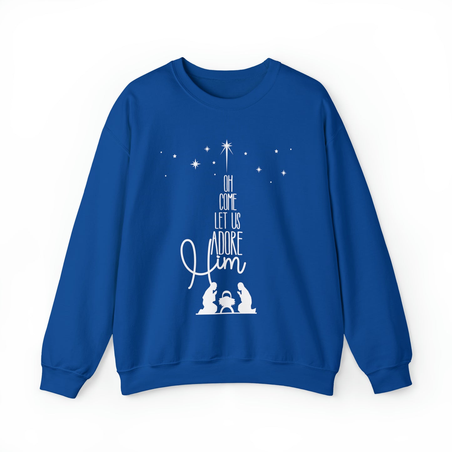 Oh Come Let Us Adore Him - Christian Christmas Sweater Sweatshirt