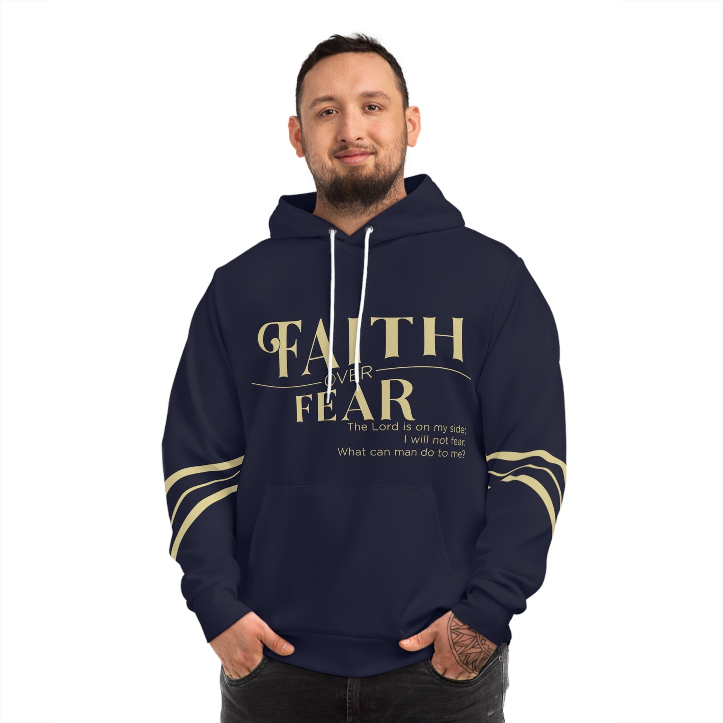 Faith over Fear Hoodie Navy