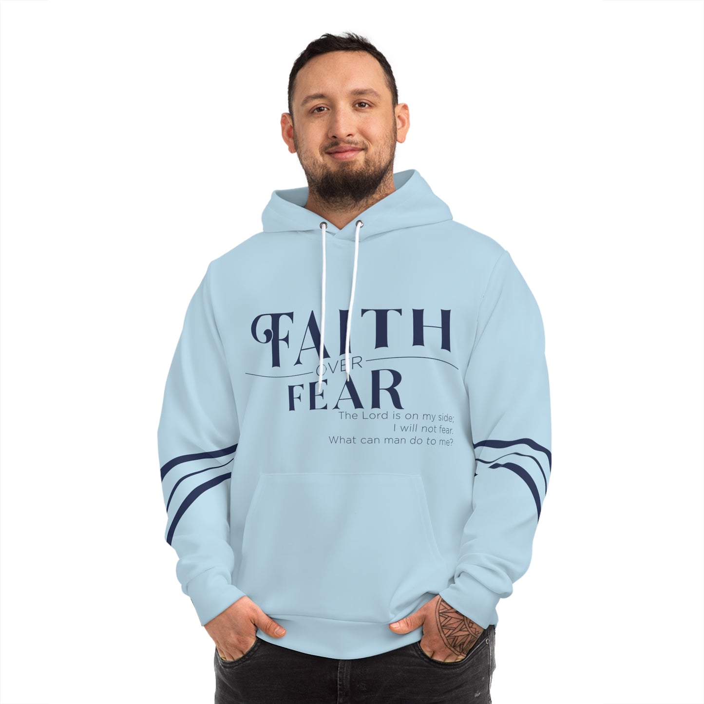 Faith over Fear Hoodie Light Blue