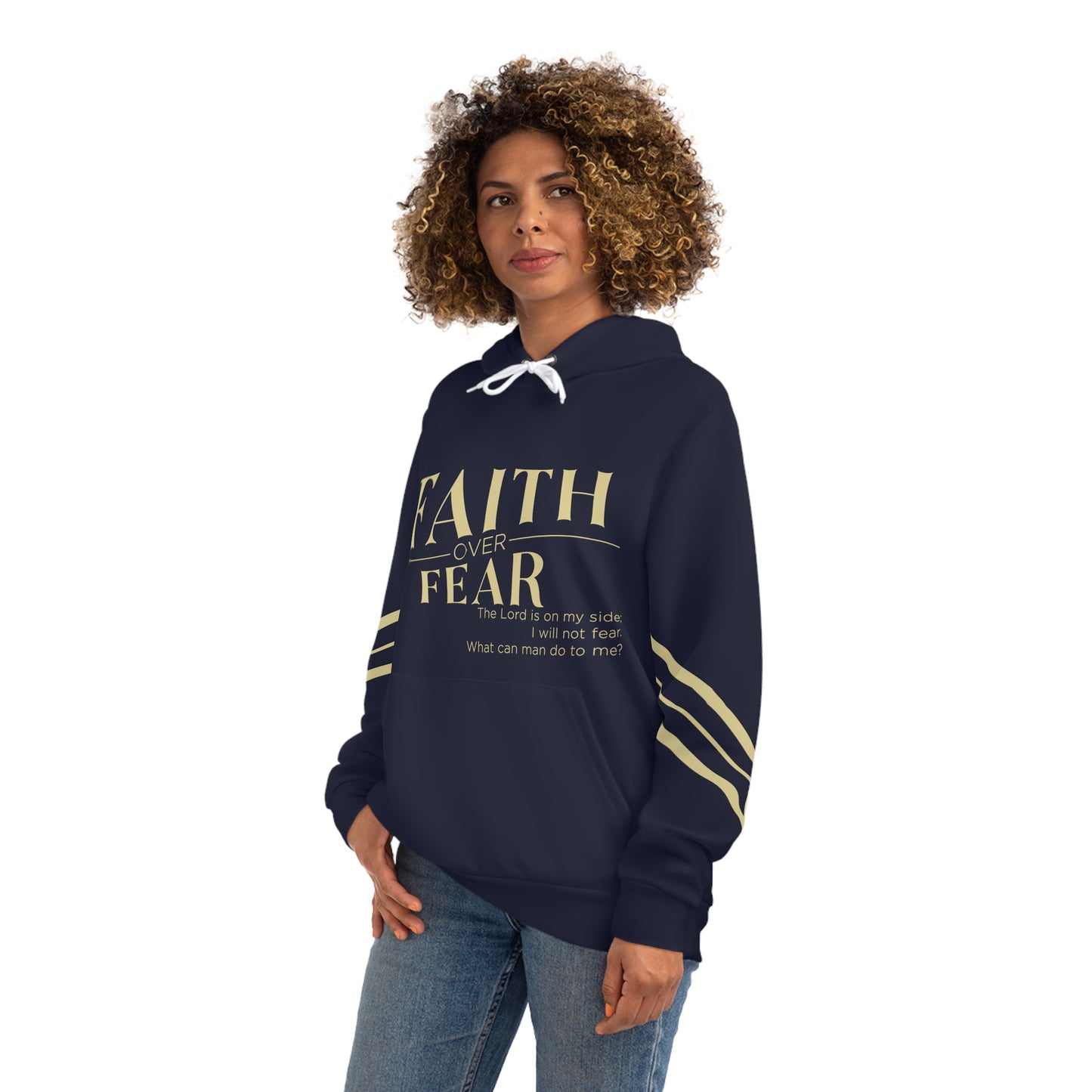 Faith over Fear Hoodie Navy