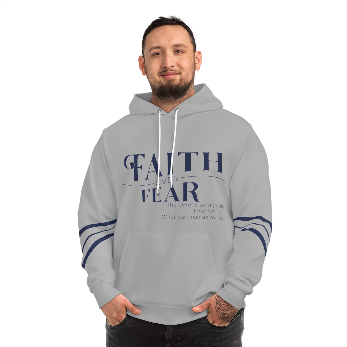 Faith over Fear Hoodie Grey