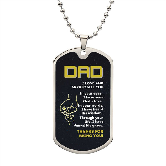 Dog Tag Chain for Dad/Fathers Day Gift