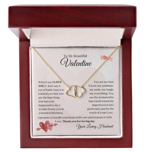 Solid Gold and Diamond Forever Love Necklace for Your Soulmate