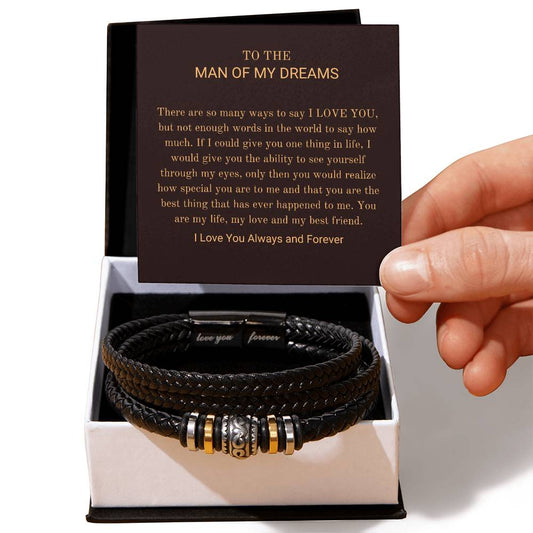 Men's Love You Forever Bracelet for Birthday, Anniversary and Valentine