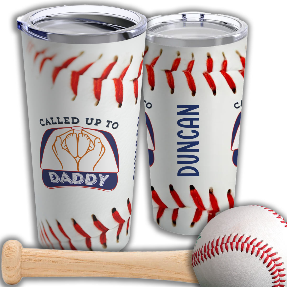 Called Up to Daddy - Baseball Tumbler for Dad