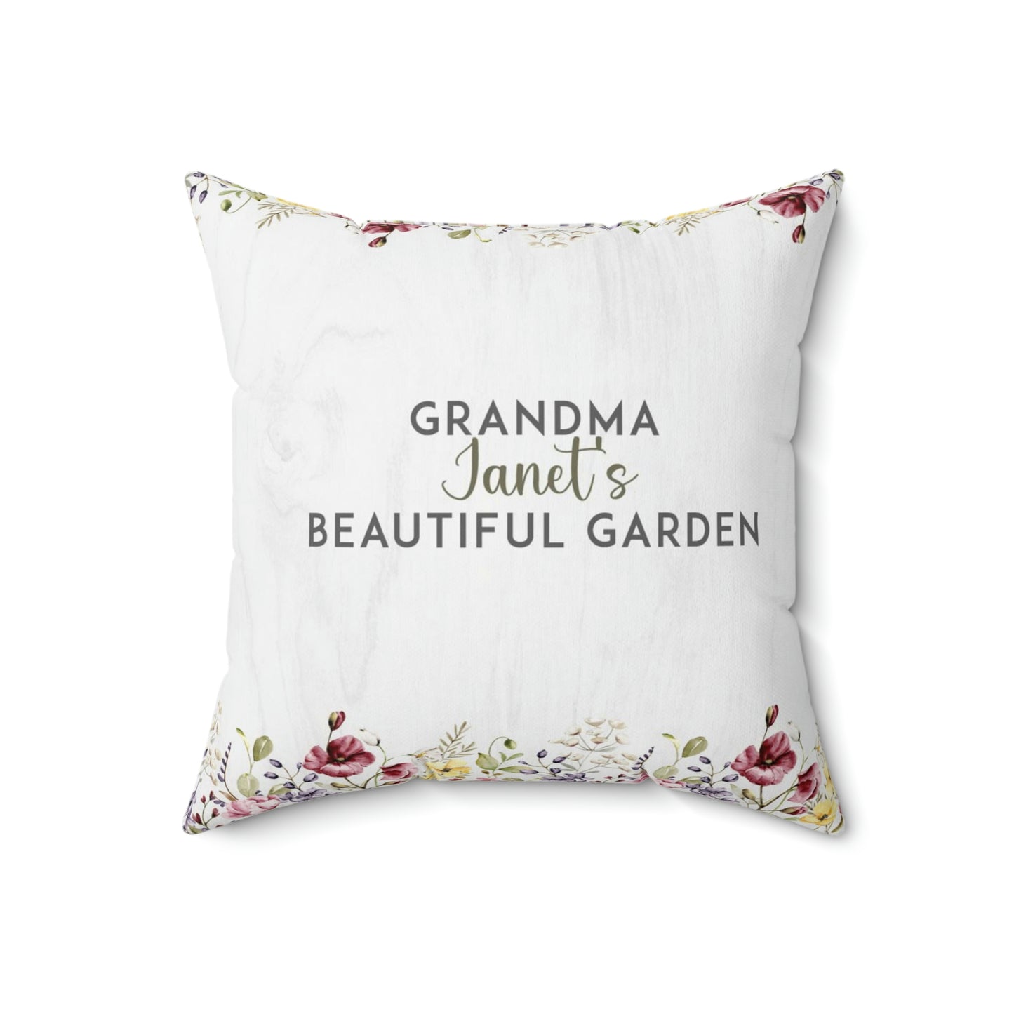 Grandma's Beautiful Garden Pillow with Foam Insert