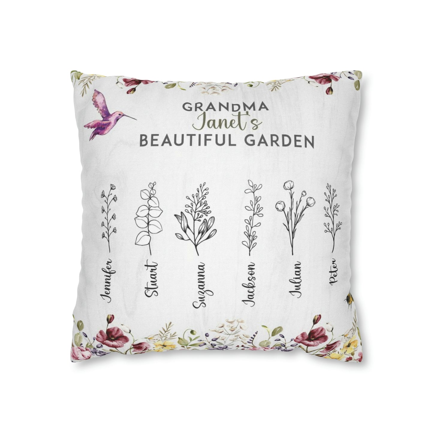 Grandma's Beautiful Garden Pillowcase Only